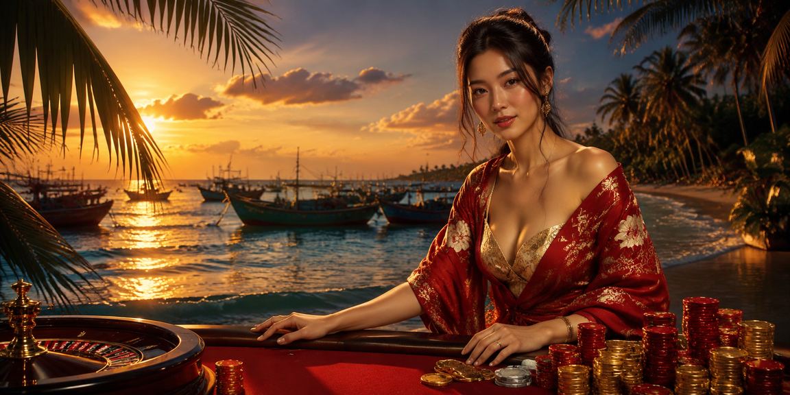 Người chơi xổ số và cá cược tại bãi biển Mũi Né buổi sáng